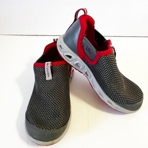 Columbia Childrens Moccaswim Techlite Water Shoes Kids Sz 12 Gray Red Slip On